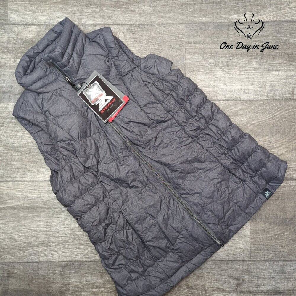 Xersion Sweater Down Vest Heather Gray Hooded Full Zip NWT $120 Size M